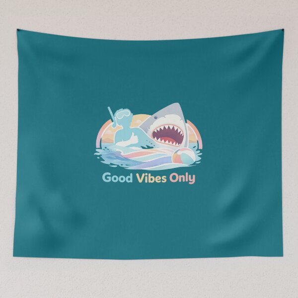 Item preview, Funny Shark Good Vibes Only Shirt designed and sold by Log77.