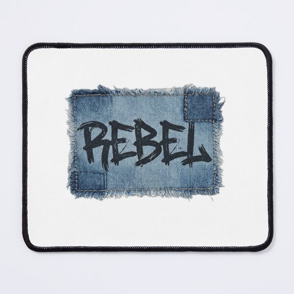 Item preview, Rebel Graffiti Text Denim Jeans Patch designed and sold by GiggleInkTees.