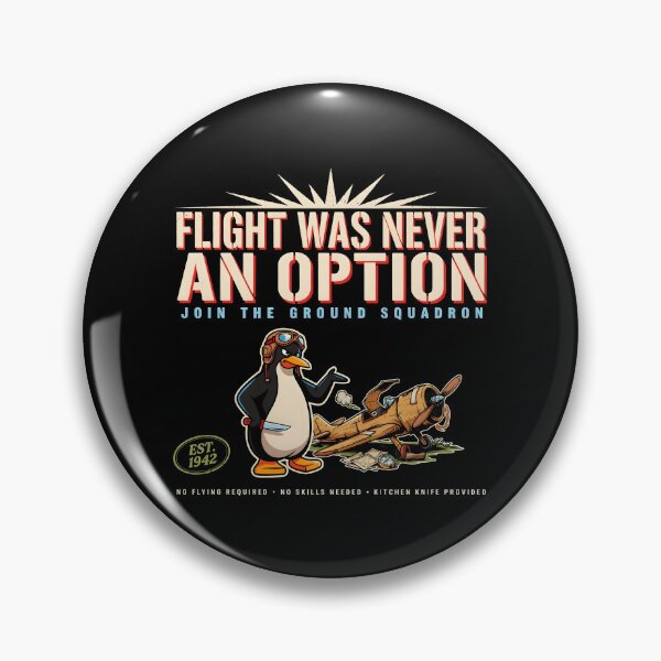 Item preview, Flight Was Never an Option Funny Penguin with Knife Funny Sarcastic designed and sold by Redgiant87x.