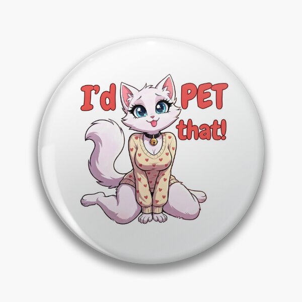 Item preview, I'd Pet That! Cute White Cat Girl In Heart Sweater designed and sold by Trevor Cutler.
