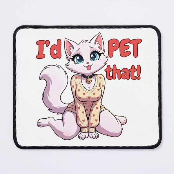 Item preview, I'd Pet That! Cute White Cat Girl In Heart Sweater designed and sold by Trevor Cutler.