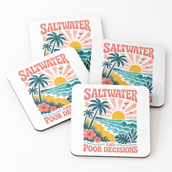 Item preview, Salt Water and Poor Decisions | Funny Beach Lifestyle Design designed and sold by Islabonita..