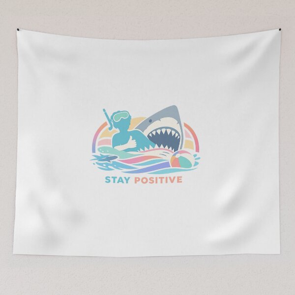 Item preview, Funny Shark Stay Positive Graphic designed and sold by Log77.
