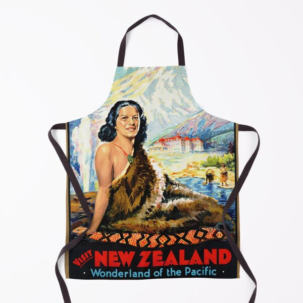 Item preview, Vintage New Zealand Travel Poster | Mid-20th Century Art | Māori Culture & Aoraki | Wonderland of the Pacific | Retro Wall Decor designed and sold by artofuniverse.