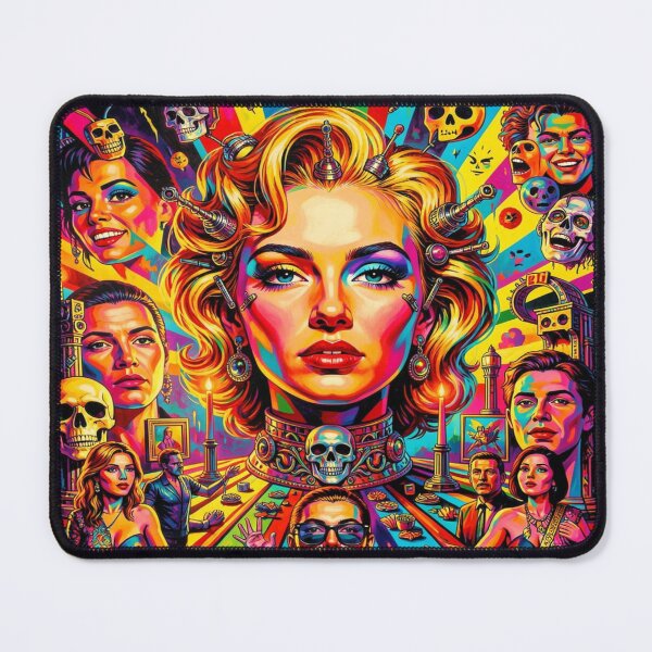 Item preview, Psychedelic pop art portrait in Warhol style with neon colors, symbols and dynamic energy designed and sold by FotoworldEdel.