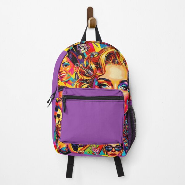 Item preview, Psychedelic pop art portrait in Warhol style with neon colors, symbols and dynamic energy designed and sold by FotoworldEdel.