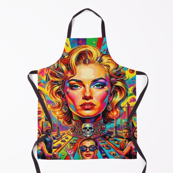 Item preview, Psychedelic pop art portrait in Warhol style with neon colors, symbols and dynamic energy designed and sold by FotoworldEdel.