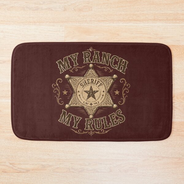 Item preview, My Ranch My Rules Vintage Western Sheriff Badge Graphic designed and sold by Anyshca.