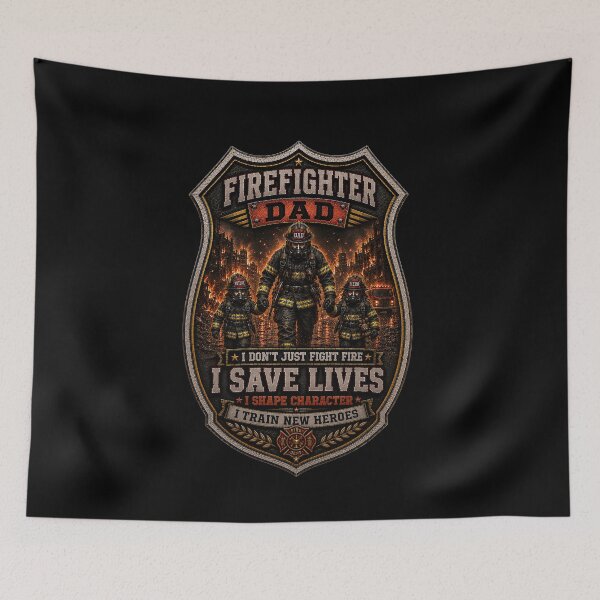 Item preview, SuperDad - Firefighter Dad Badge designed and sold by MetusArt.