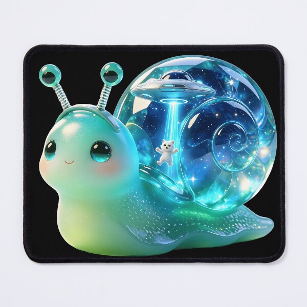 Item preview, Emerald Snail - Galactic UFO: The Secret Cat Abduction designed and sold by ABYSSLAB.