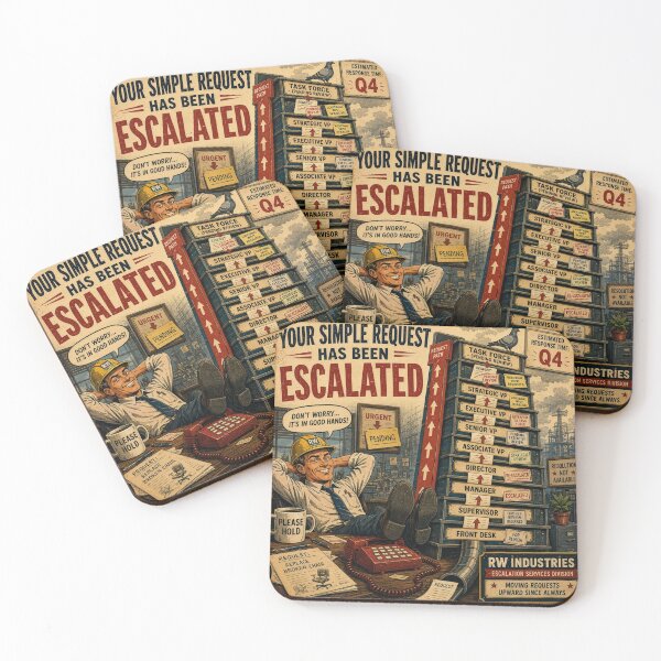 Item preview, Escalation Services Division - Corporate Bureaucracy Poster  designed and sold by DeadpanYard.