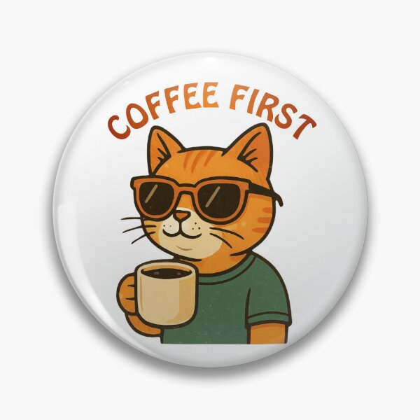 Item preview, Retro Coffee First Cool Cat with Sunglasses designed and sold by adlkh.