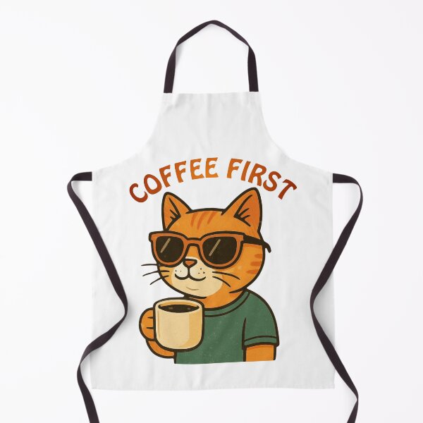 Item preview, Retro Coffee First Cool Cat with Sunglasses designed and sold by adlkh.