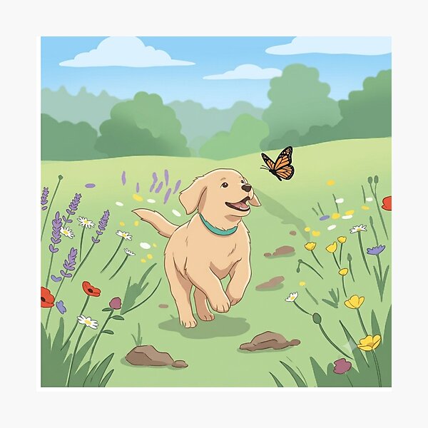 Item preview, Springtime Playtime: Puppy and Butterfly designed and sold by GADS_STUDIO.