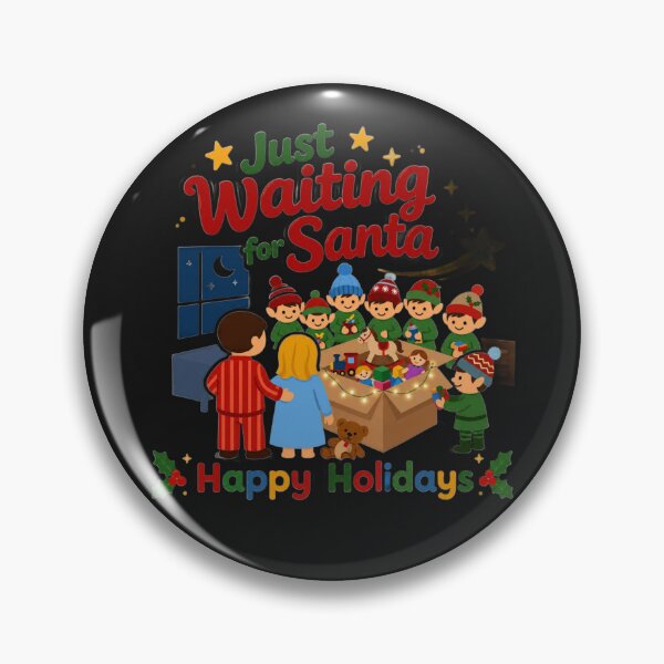 Item preview, Just Waiting for Santa Cute Retro Christmas Elves designed and sold by Log77.