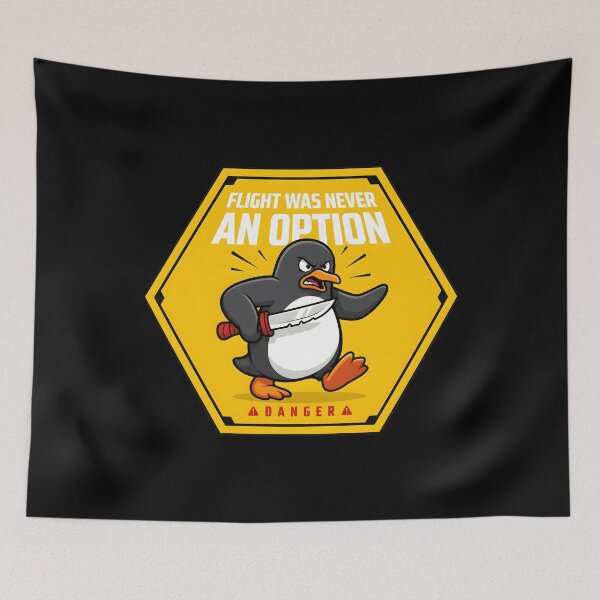 Item preview, Flight Was Never an Option Funny Penguin Meme for Dark Humor Fans designed and sold by Redgiant87x.
