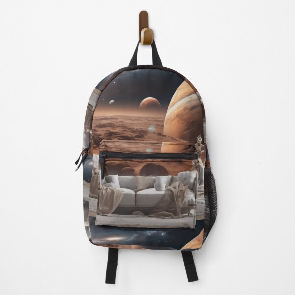 Item preview, Surreal Sci-Fi Living Room on Mars Cosmic Landscape Art designed and sold by UmSkelig834.