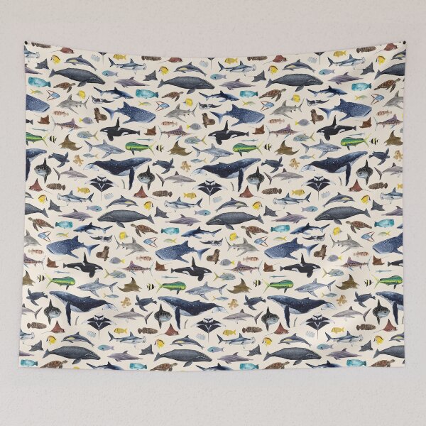 Item preview, MARINE LIFE OF LOS CABOS text (beige) designed and sold by BEATRIZ ABAITUA.