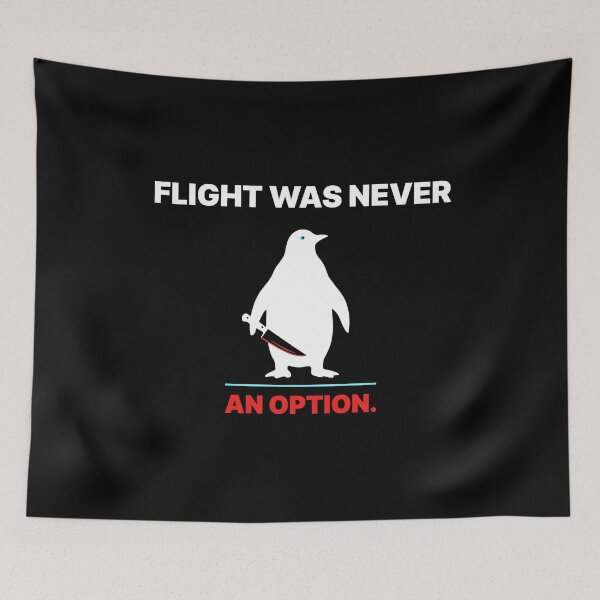 Item preview, Flight Was Never an Option Funny Penguin Funny Animal Meme with Knife designed and sold by Redgiant87x.