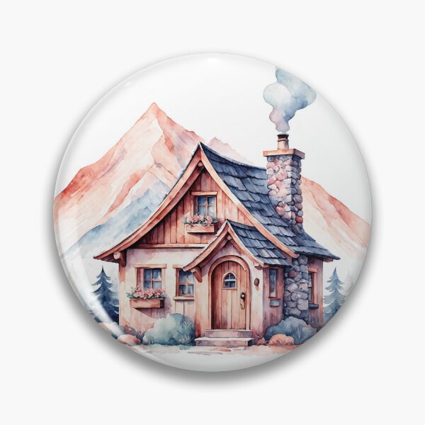 Item preview, Cabin in the Mountains designed and sold by digital.stickerperso.com.
