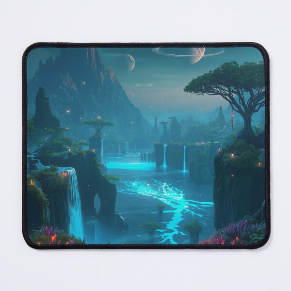 Item preview, Bioluminescent Waterfall Kingdom Pandora Fantasy Landscape designed and sold by Luminous Wilds.