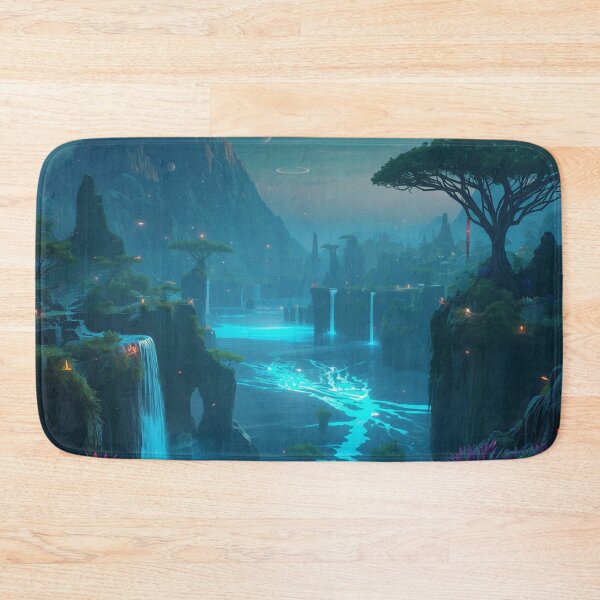 Artikelvorschau, Biolumineszierender Wasserfall Königreich Pandora Fantasielandschaft entworfen und verkauft von Luminous Wilds.