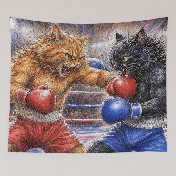 Item preview, Cat boxing designed and sold by zzsuzsa.