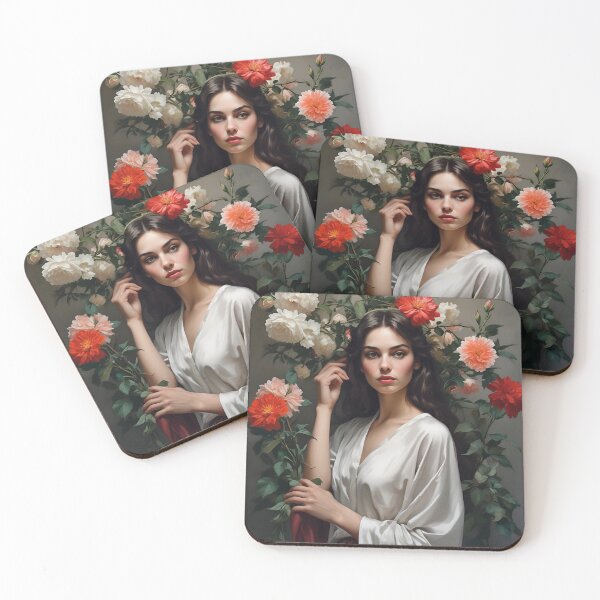 Item preview, Lámina decorativa de pared con imagen de mujer con flores designed and sold by MK26Designs.
