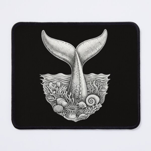 Item preview, Ocean Whale Tail Stipple Coral Artwork designed and sold by GiggleInkTees.