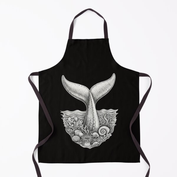 Item preview, Ocean Whale Tail Stipple Coral Artwork designed and sold by GiggleInkTees.