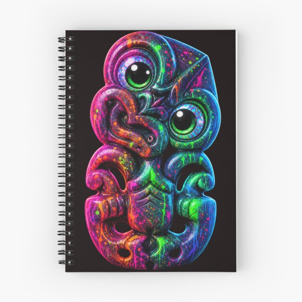 Item preview, Neon Splash Hei Tiki – Electric Māori Guardian designed and sold by SkruffyInk.