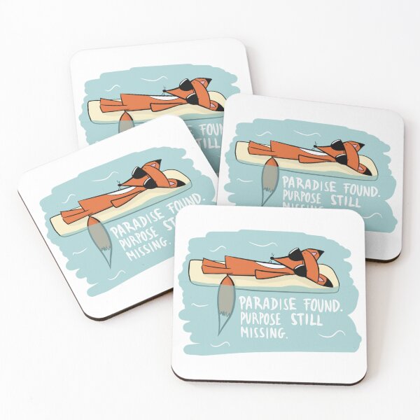 Item preview, Paradise Found Purpose Still Missing Funny Existential Fox designed and sold by DesignFreakArt.