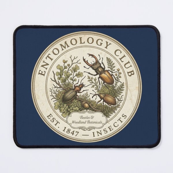 Item preview, Entomology Club Vintage Badge Insects Forest Art designed and sold by CalmCapy Co.