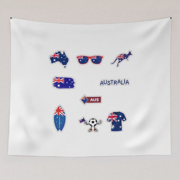 Item preview, Australia Flag Cute Sticker Pack designed and sold by KAWAII STUDIO NB.