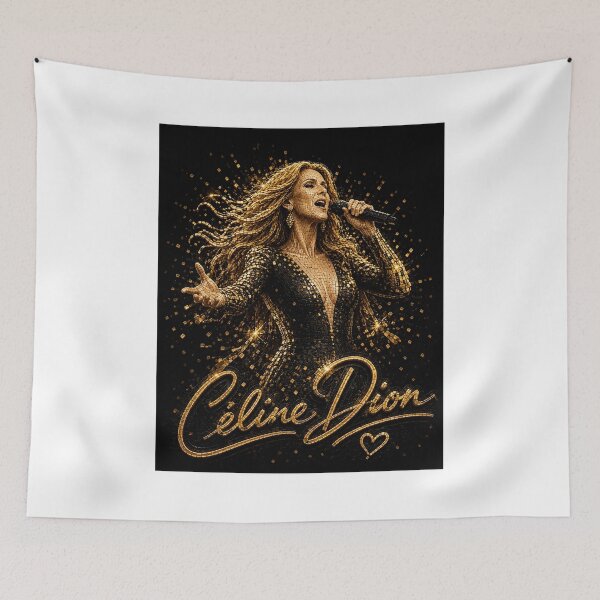 Item preview, Celine Dion Gold Mosaic 3D Concert T-Shirt Design designed and sold by JcAbstractArt.