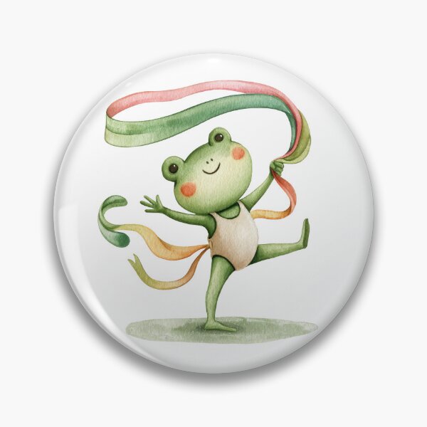 Item preview, Cute Pride Frog Gymnast With Ribbon – Watercolor Gymnastics Sticker designed and sold by VikArt7.