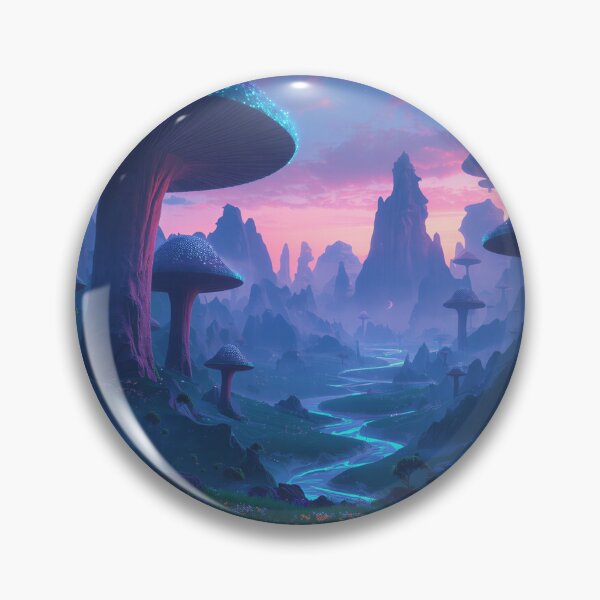 Item preview, Moonlit Giant Mushroom Fantasy Alien Landscape designed and sold by Luminous Wilds.