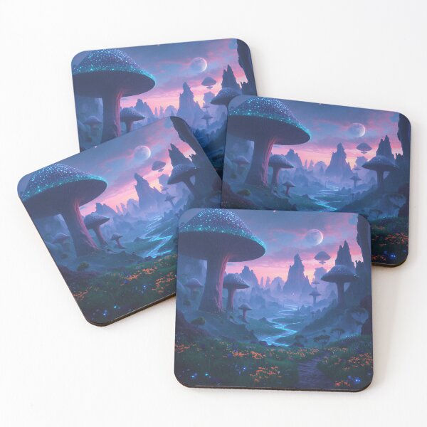 Item preview, Moonlit Giant Mushroom Fantasy Alien Landscape designed and sold by Luminous Wilds.