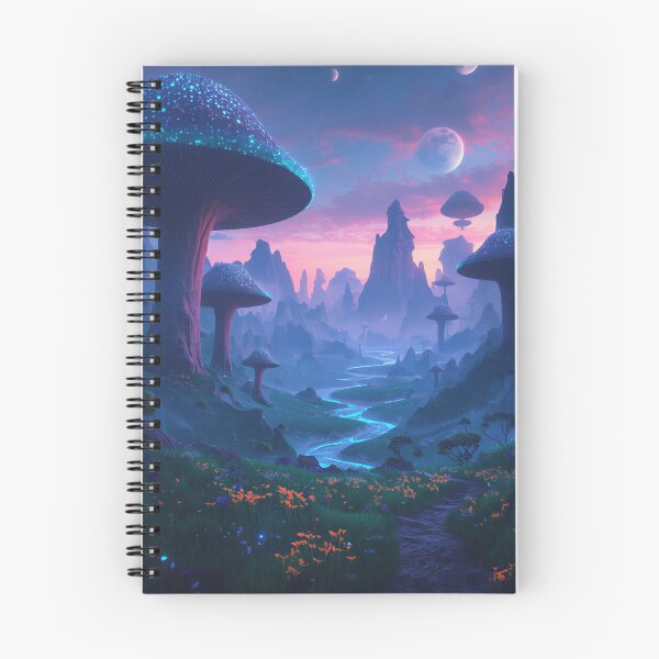 Item preview, Moonlit Giant Mushroom Fantasy Alien Landscape designed and sold by Luminous Wilds.