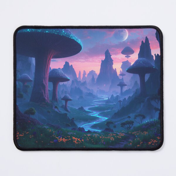 Item preview, Moonlit Giant Mushroom Fantasy Alien Landscape designed and sold by Luminous Wilds.