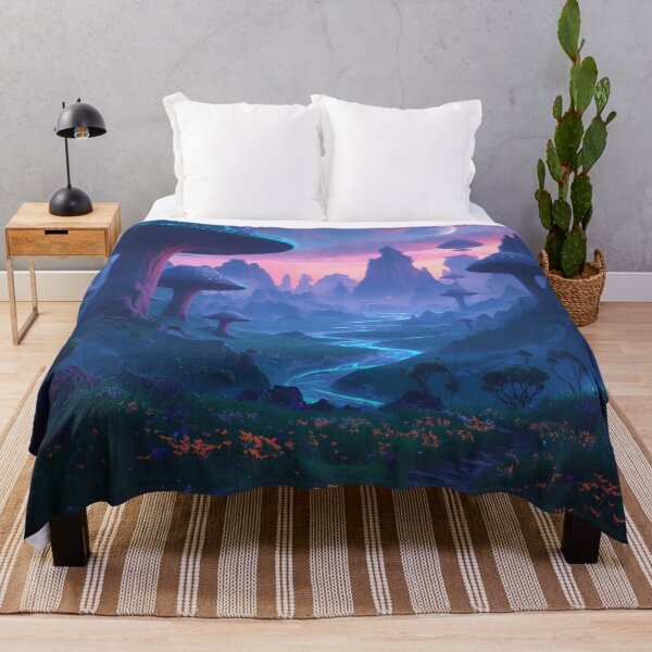 Item preview, Moonlit Giant Mushroom Fantasy Alien Landscape designed and sold by Luminous Wilds.