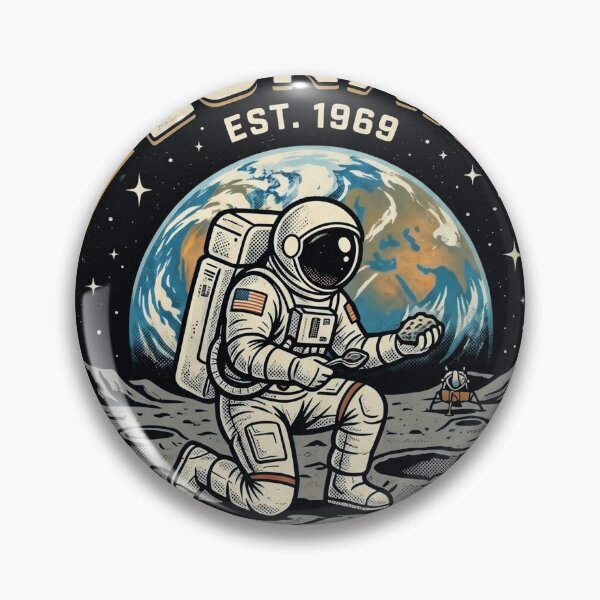 Item preview, Lunar EST 1969 Apollo Moon Landing Mission Patch Vintage Space Badge Art designed and sold by Void and Neon.