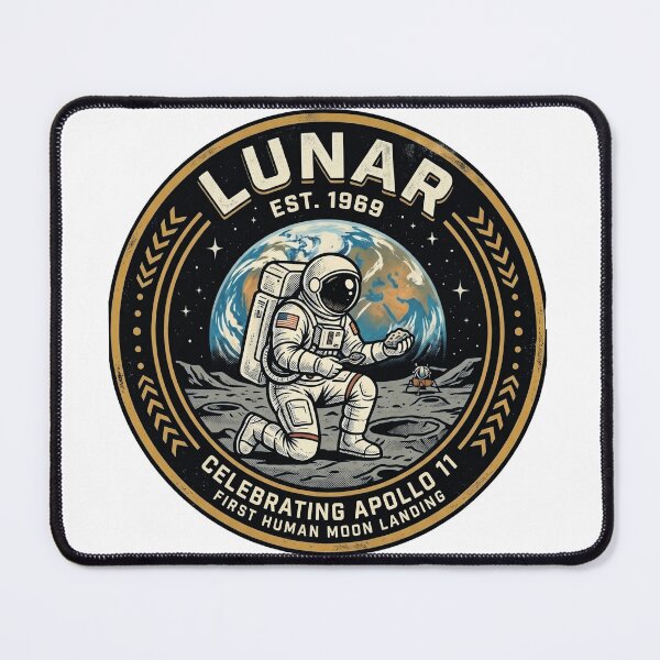 Item preview, Lunar EST 1969 Apollo Moon Landing Mission Patch Vintage Space Badge Art designed and sold by Void and Neon.