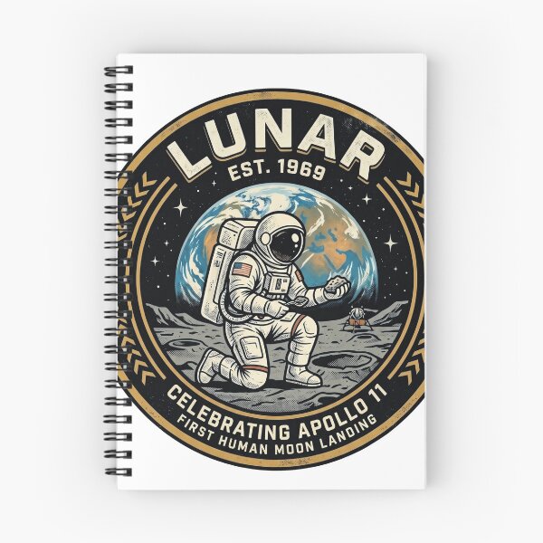 Item preview, Lunar EST 1969 Apollo Moon Landing Mission Patch Vintage Space Badge Art designed and sold by Void and Neon.