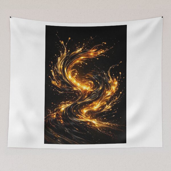 Item preview, Golden Energy Abstract Flow designed and sold by JcAbstractArt.