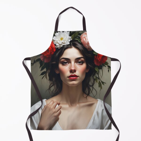 Item preview, Woman with flowers wall art print designed and sold by MK26Designs.