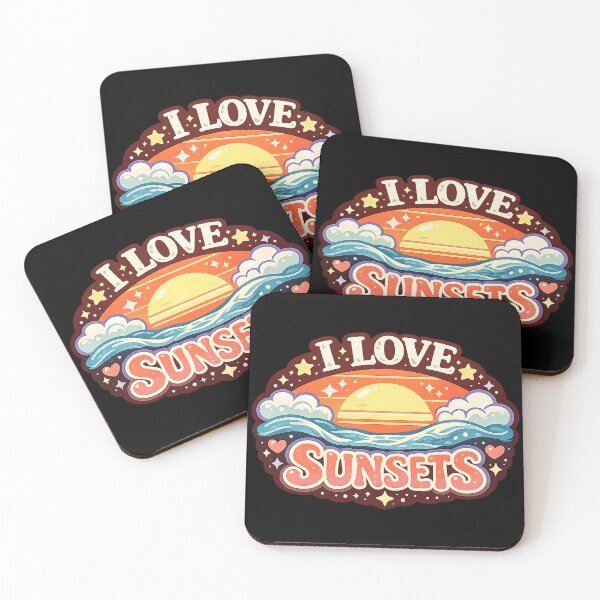 Item preview, I Love Sunsets Retro Beach Sunset Aesthetic Design designed and sold by Gift Phrase Studio.