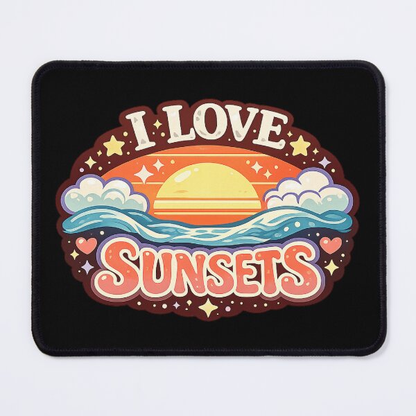 Item preview, I Love Sunsets Retro Beach Sunset Aesthetic Design designed and sold by Gift Phrase Studio.