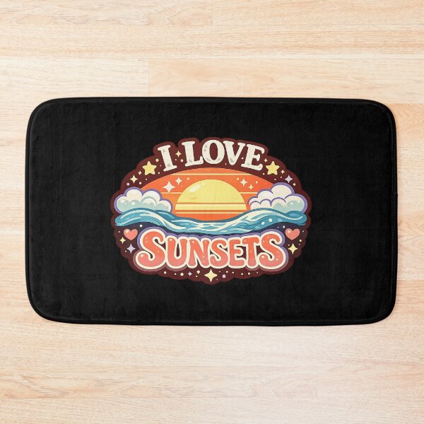 Item preview, I Love Sunsets Retro Beach Sunset Aesthetic Design designed and sold by Gift Phrase Studio.