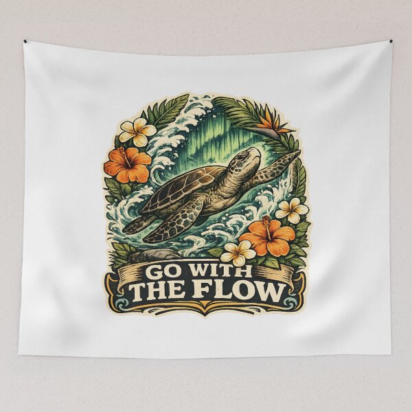 Item preview, Go With The Flow Vintage Sea Turtle designed and sold by Mr Lee.